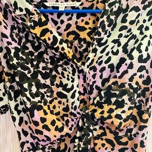 Veronica beard Amani leopard print midi dress, size 4